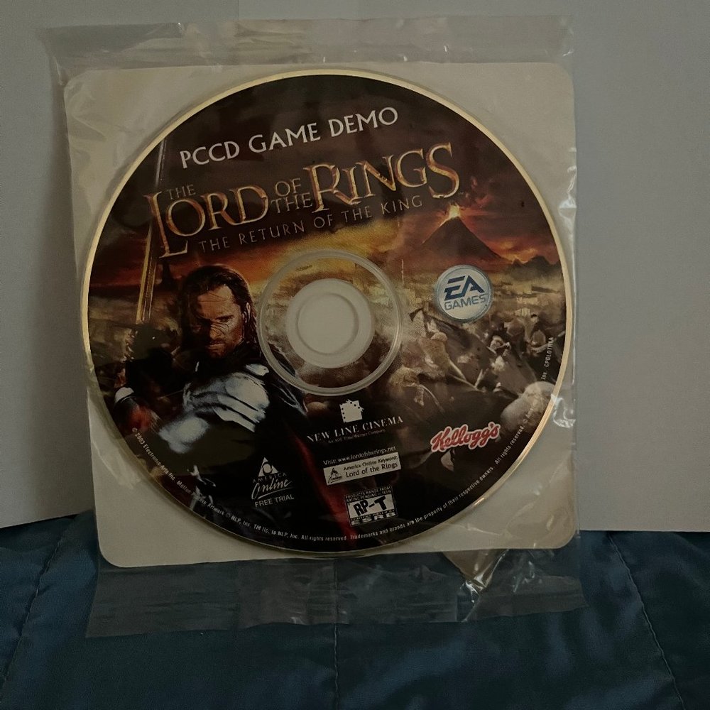 The Lord Of The Rings PC Cd Game Demo Sealed 2003 Return Of The King, Kellogg's